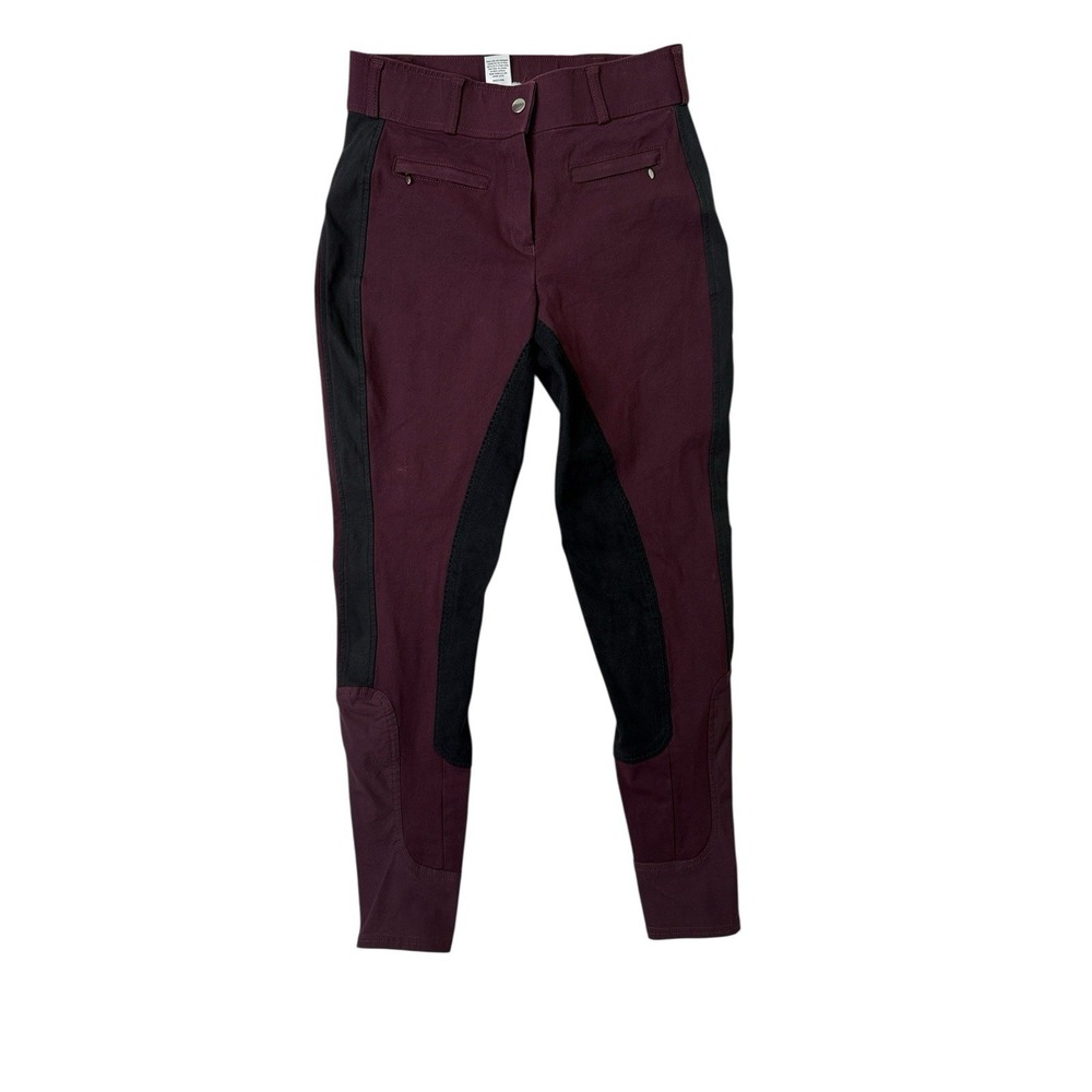 Dover Saddlery Womens Pants Breeches Burgundy Equestrian Riding Outdoor Size 28